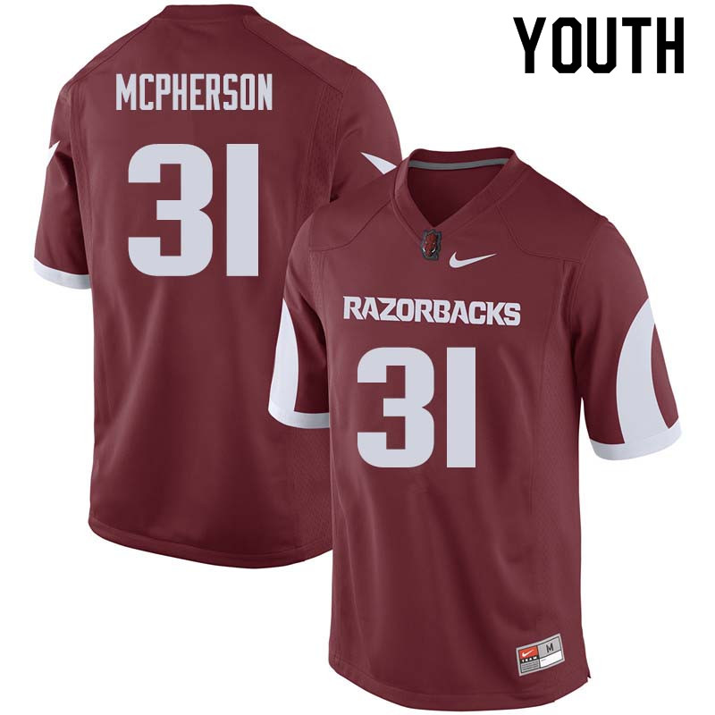 Youth #31 Connor McPherson Arkansas Razorback College Football Jerseys Sale-Cardinal